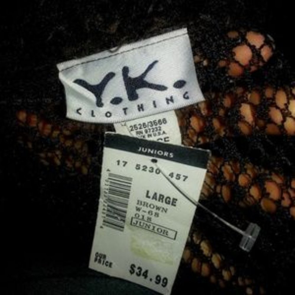 Vintage brown net tie-front faux fur collar coverup NWT - Picture 4 of 7